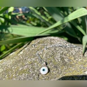 Silver Evil Eye Pendant Necklace
